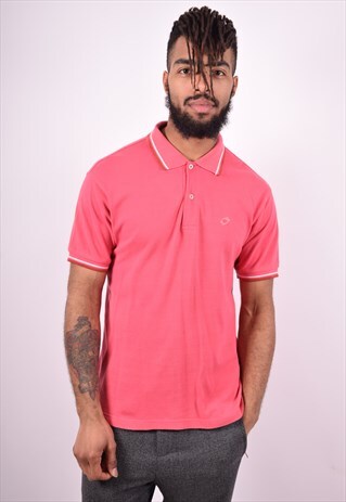LOTTO MENS VINTAGE POLO SHIRT MEDIUM PINK 90'S