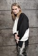 ASYMMETRIC SWEATSHIRT CONTRAST EMBROIDERED GRUNGE JUMPER
