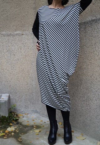 ASYMMETRICAL TUNIC/LONG SLEEVE KAFTAN/OVERSIZED DRESS/F1522