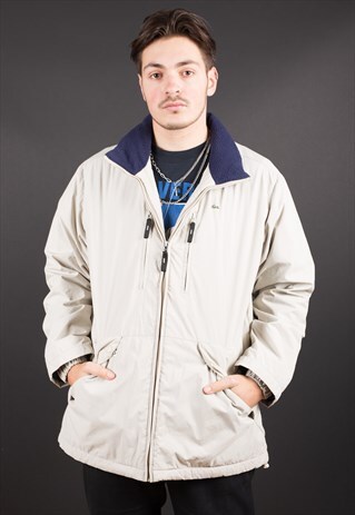 BEIGE LINED LACOSTE JACKET