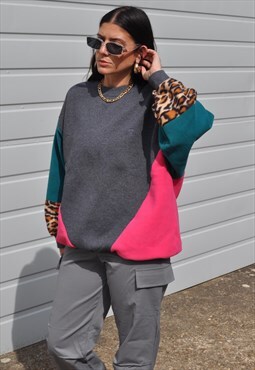 00's vintage reworked Starter colour block fleece sweatshirt