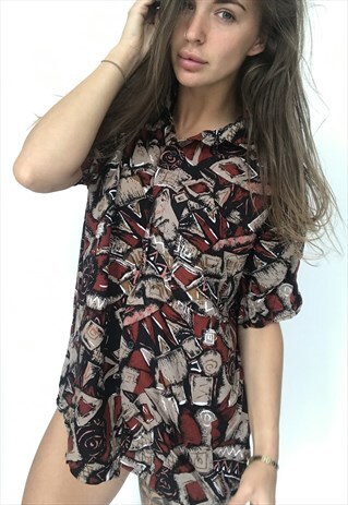 PATTERNED OVERSIZED RETRO VINTAGE UNISEX FESTIVAL SHIRT