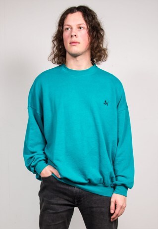 90'S VINTAGE TURQUOISE PUMA SWEATER TOP