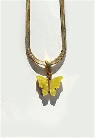 CANARY BUTTERFLY NECKLACE