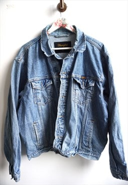 Vintage Wrangler Denim Jacket Grunge Oversize Western Boho