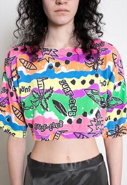 Vintage Y2K Crop Top Printed