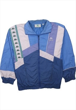 Vintage 90's Kappa Windbreaker Lightweight Full Zip Up Blue