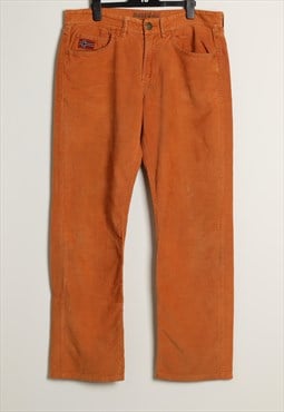 Vintage Napapijri Corduroy Straight Trousers Orange