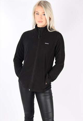 VINTAGE REEBOK FLEECE JUMPER SWEATER M 8 10 BLACK SPORTS