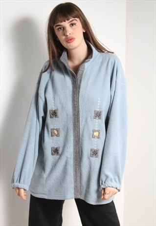 Vintage Oversize Fleece Jacket Blue