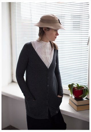 VINTAGE 90'S GREY MINIMALIST CARDIGAN