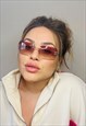 Vintage Y2K Chanel rimless sunglasses in a pink gradient 