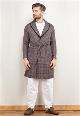 Vintage 80's Men Dressing Gown in Brown