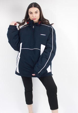 90'S RETRO SUPER COSY FLEECE-LINED OVERSIZED 1/4 ZIP JACKET