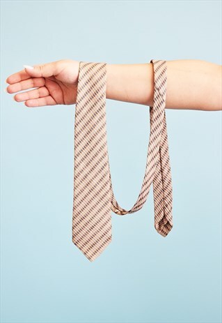 VINTAGE 80'S RETRO MOD PATTERN TAPESTRY WOVEN TIE