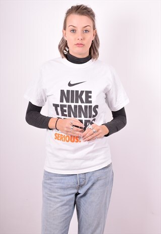 NIKE WOMENS VINTAGE T-SHIRT TOP SMALL WHITE 90'S
