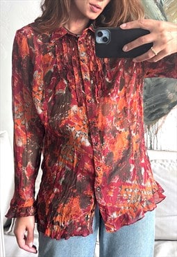 Boho Abstract Printed Blouse - Large 