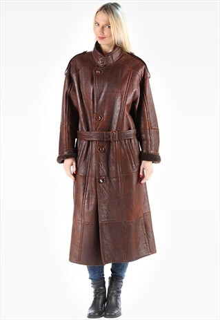 SHEEPSKIN LEATHER COAT SHEARLING