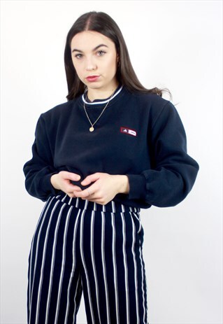 90'S VINTAGE NAVY OVERSIZED SWEATSHIRT WITH SMALL LOGO