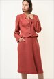 PINK LINEN SUIT HIGH WAISTED MIDI PENCIL SKIRT  BLAZER 4551