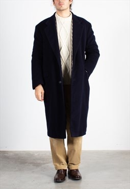 Men's Valentino Navy Wool Cashmere Coat