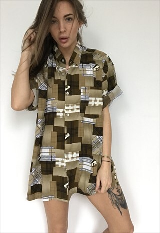 PATTERNED OVERSIZED RETRO VINTAGE UNISEX FESTIVAL SHIRT
