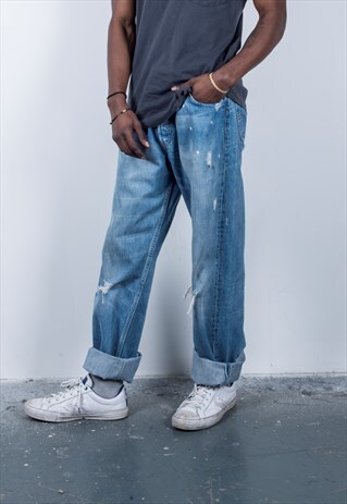 VINTAGE BLUE LEVI'S 501 PAINT JEANS