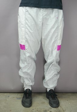 Vintage 80's Shell Suit Bottoms in Grey