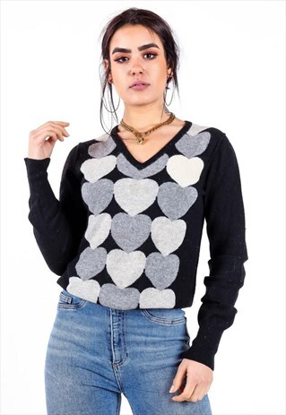 PURE CASHMERE HEART KNIT JUMPER K643