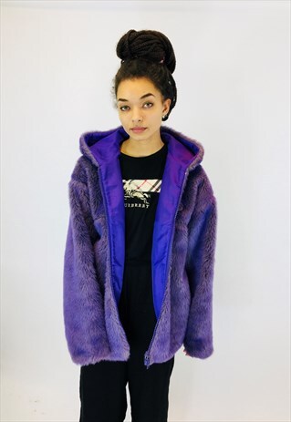 VINTAGE FAUX FUR OVERSIZED COAT