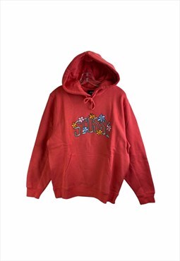 Stussy Salmon Floral Logo Hoodie Sweatshirt