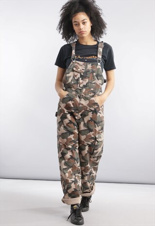 VINTAGE CAMO DENIM DUNGAREES Z669