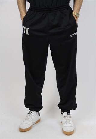 VINTAGE ADIDAS BLACK 90'S TRACKSUIT BOTTOMS