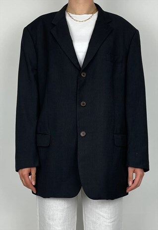 Balmain Vintage Blazer Jacket 90s Suit Pierre Mens  Black