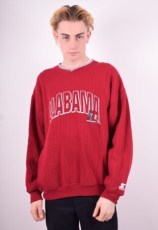 STARTER MENS VINTAGE SWEATSHIRT JUMPER LARGE MAROON 90'S