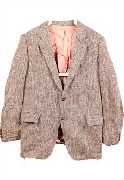 Vintage 90's Harris Tweed Blazer Tweed Wool Jacket Brown