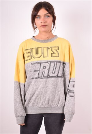 LEVI'S WOMENS VINTAGE SWEATSHIRT JUMPER XL GREY 90S