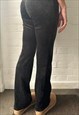 VELOUR FLARED TROUSERS IN BLACK