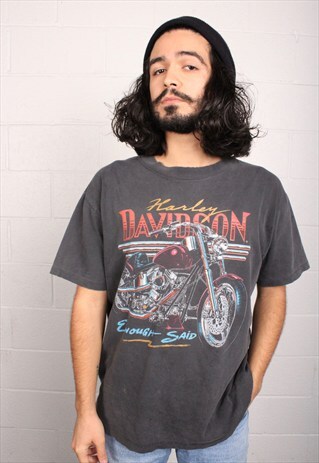 EARLY 90'S FADED GREY HARLEY D TEE