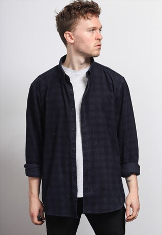 VINTAGE CORDUROY CORD SHIRT BLUE
