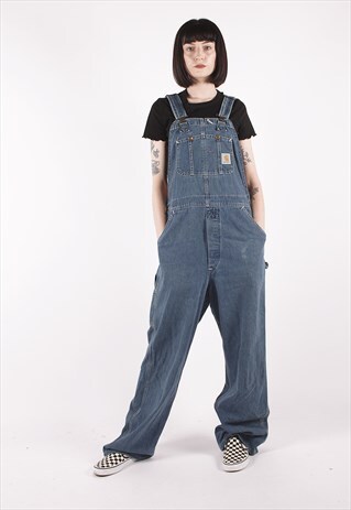VINTAGE CARHARTT LIGHT BLUE RELAXED WORKER DUNGAREES /MM3790