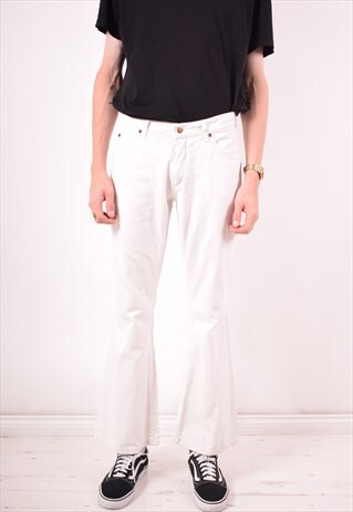 LEE MENS VINTAGE JEANS W32 L33 WHITE 90S