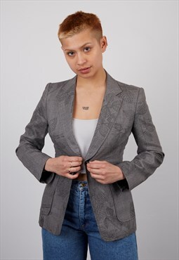 Vintage Moschino Jeans Printed Blazer in Grey