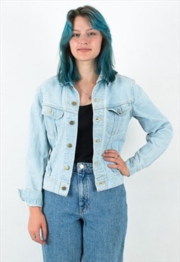 LEE 90's Women's S Denim Jean Button Up Jacket Blazer Blue
