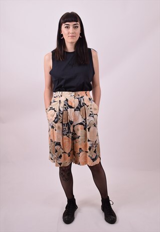 VINTAGE 80'S HIGH WAIST FLOWER PRINT SHORTS SIZE 8 TO 10