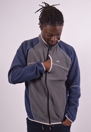 VINTAGE KAPPA FLEECE JACKET GREY