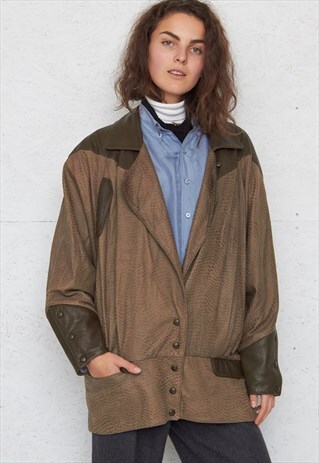 VINTAGE GREEN LEATHER JACKET