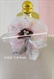 VINTAGE 3D FLOWER REMAKE NECKLACE WHITE PINK