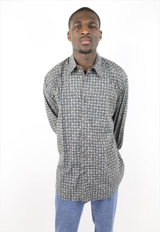 VINTAGE SQUARE PATTERNED 90'S SHIRT