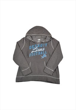 Vintage NFL Detroit Lions Hoodie Sweatshirt Grey Ladies XL